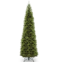 Unlit-National Tree Company Artificial Slim Christmas Tree, Green, Kingswood Fir, Includes Stand, 14 Feet