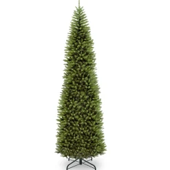 National Tree Company Slim^Artificial Slim Christmas Tree, Green, Kingswood Fir, Includes Stand, 16 Feet