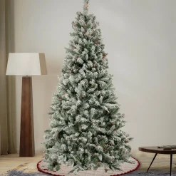 5Ft - 6Ft-National Tree Company Artificial Snowy Mixed Pine Christmas Tree, Pre-Lit With Multi Incandescent Lights, Plug In, 6.5 Ft