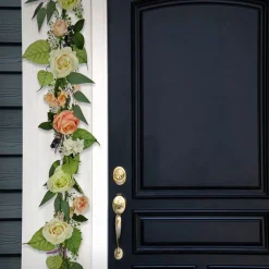 Flower Garlands / Swag-National Tree Company Artificial Spring Garland, Vine Stem Base, Decorated With Rose Blooms, Lavender, Berry Clusters, Leafy Greens, Spring Collection, 6 Feet