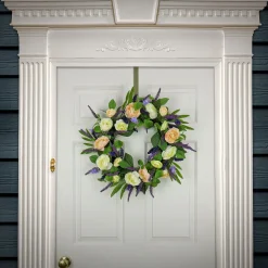 Flower Wreaths-National Tree Company Artificial Spring Wreath, Woven Branch Base, Decorated With Ranunculus And Astilbes Flower Blooms, Leafy Greens, Spring Collection, 24 Inches