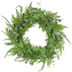 Greenery Wreaths-National Tree Company Artificial Spring Wreath, Woven Branch Base, Decorated With Mixed Leafs, Greenery, Spring Collection, 26 Inches