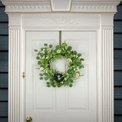 Easter Wreath-National Tree Company Artificial Spring Wreath, Woven Branch Base, Decorated With Spring Blooms, Berries, Bird'S Nest With Pastel Eggs, Spring Collection, 20 Inches