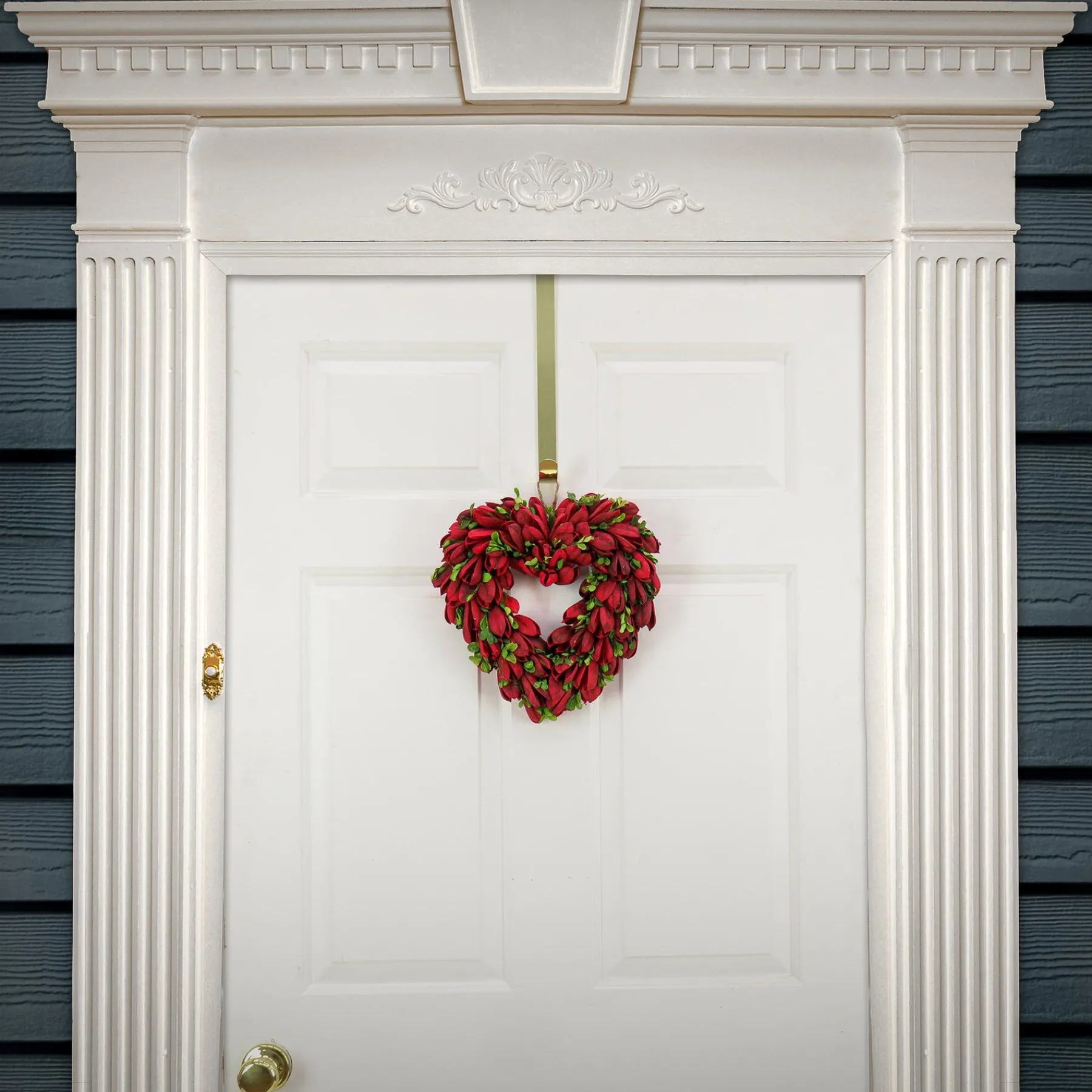 Valentine'S Day Wreath-National Tree Company Artificial Valentine'S Floral Heart Wreath, Decorated With Red Leaves, Valentine'S Day Collection, 12 Inches