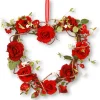 Valentine'S Day Wreath-National Tree Company Artificial Valentine'S Floral Heart Wreath, Red, Decorated With Roses, Vines, Berry Clusters, Valentine'S Day Collection, 20 Inches