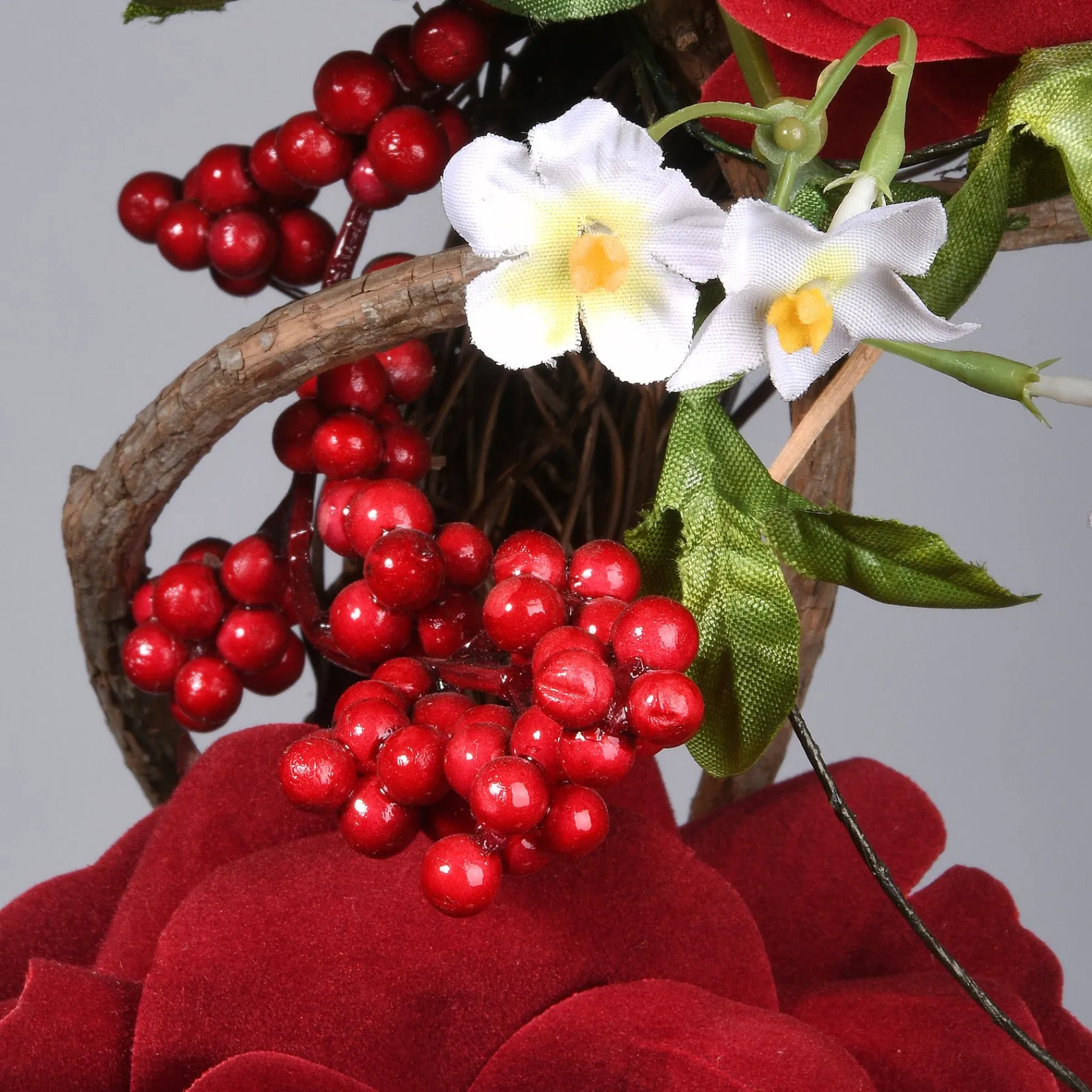 Valentine'S Day Wreath-National Tree Company Artificial Valentine'S Floral Heart Wreath, Red, Decorated With Roses, Vines, Berry Clusters, Valentine'S Day Collection, 20 Inches