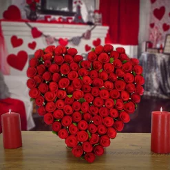 Valentine'S Day Wreath-National Tree Company Artificial Valentine'S Heart, Decorated With Red Roses, Valentine'S Day Collection, 17 Inches