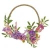 Flower Wreaths-National Tree Company Artificial Wreath Decoration, Purple, Woven Hoop Ring Base, Decorated With Lavender, Mini Blossoms, Flowing Green Stems, Spring Collection, 16 Inches