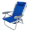 Outdoor Chair-National Tree Company Blue Horizontal Stripe Beach Chair With Pillow And Side Pouch