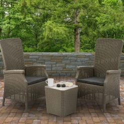 Patio Sets-National Tree Company Bracknell Collection 3-Piece All-Weather Chat Set