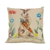 Easter Textile-National Tree Company Bunny With Carrots Decorative Pillow, Cream, Easter Collection, 16 Inches
