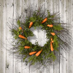 Easter Wreath-National Tree Company Carrots Artificial Wreath Decoration, Green, Easter Collection, 24 Inches