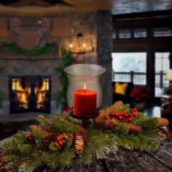 Christmas Greenery-National Tree Company Crestwood Pine® Candleholder Centerpieces