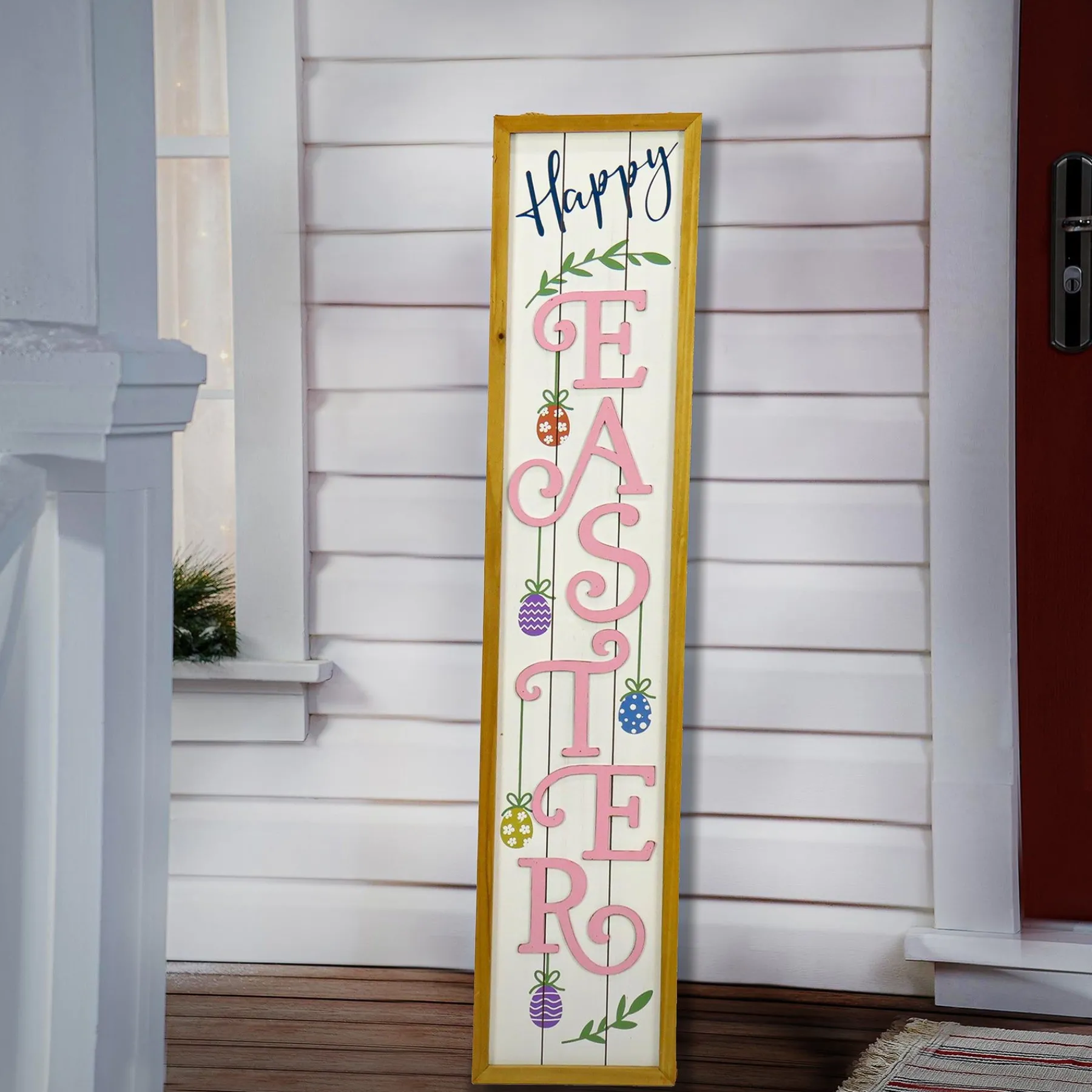 Easter Outdoor-National Tree Company Decorated Easter Sign Porch Decoration, Easter Collection, 43 Inches