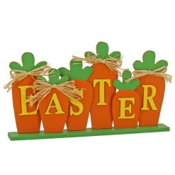 Easter Table Decor-National Tree Company Easter Carrot Sign Table Decoration, Wooden Construction, Easter Collection, 14 Inches