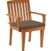 Outdoor Chair-National Tree Company Eucalyptus Grandis Wood Dining Armchair, Chocolate