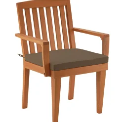 Outdoor Chair-National Tree Company Eucalyptus Grandis Wood Dining Armchair, Chocolate