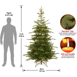 7Ft - 9Ft-National Tree Company Feel Real' Artificial Christmas Tree, Norwegian Spruce, Green, Includes Stand, 7.5 Feet