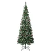 Slim-National Tree Company First Frosted Traditions Slim Christmas Tree With Hinged Branches, Pinecones And Red Berries, 7.5 Ft