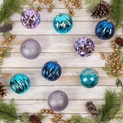 Christmas Ornament-National Tree Company First Traditions - 13" Purple Xmas Ball Decor Set