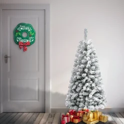 Under 5Ft-National Tree Company First Traditions 4.5 Ft. Acacia Flocked Tree