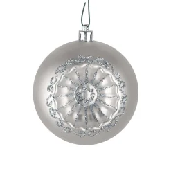 Christmas Ornament-National Tree Company First Traditions 6 Piece Shatterproof Glittering Silver Ornaments