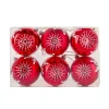 Christmas Ornament-National Tree Company First Traditions 6 Piece Shatterproof Snowflake Red Ornaments