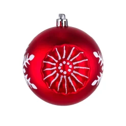 Christmas Ornament-National Tree Company First Traditions 6 Piece Shatterproof Snowflake Red Ornaments