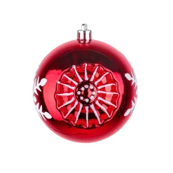 Christmas Ornament-National Tree Company First Traditions 6 Piece Shatterproof Snowflake Red Ornaments