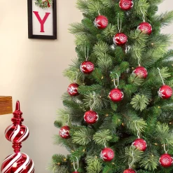 Christmas Ornament-National Tree Company First Traditions 6 Piece Shatterproof Snowflake Red Ornaments