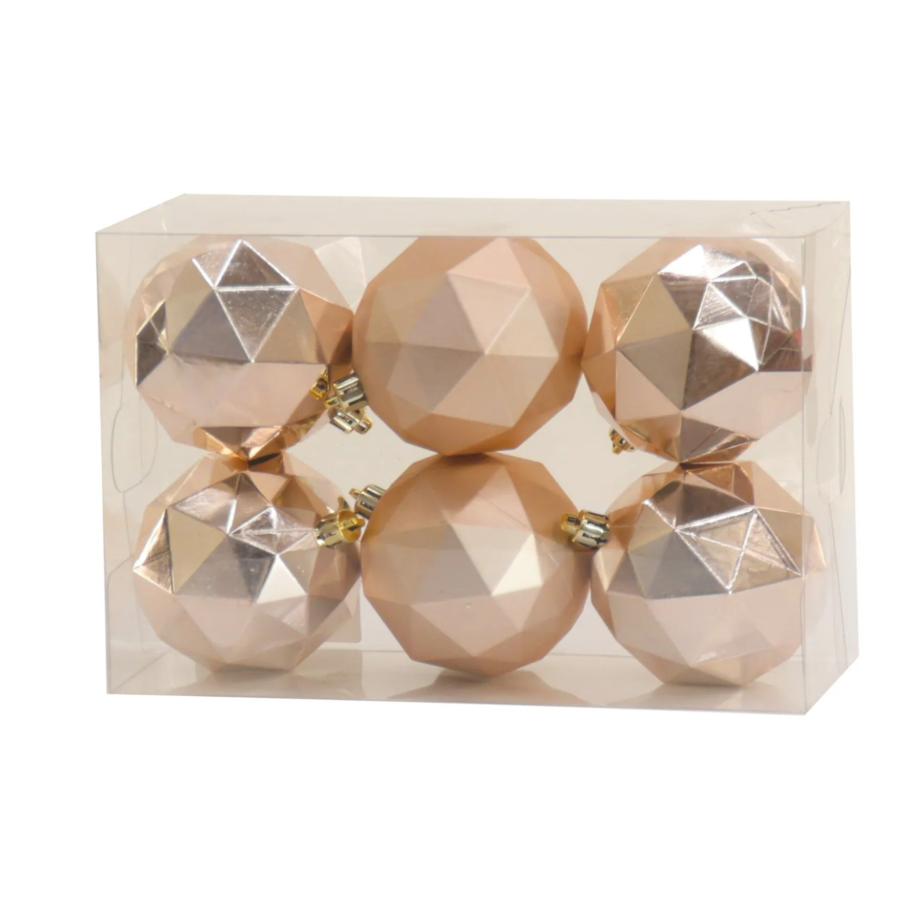 Christmas Ornament-National Tree Company First Traditions 6 Piece Shatterproof Geometric Silver Ornaments