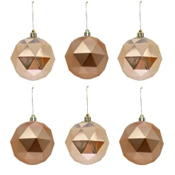 Christmas Ornament-National Tree Company First Traditions 6 Piece Shatterproof Geometric Silver Ornaments