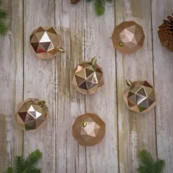 Christmas Ornament-National Tree Company First Traditions 6 Piece Shatterproof Geometric Silver Ornaments