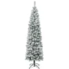 National Tree Company Slim^First Traditions Acacia Flocked Tree Slim Christmas Tree, 7.5 Ft