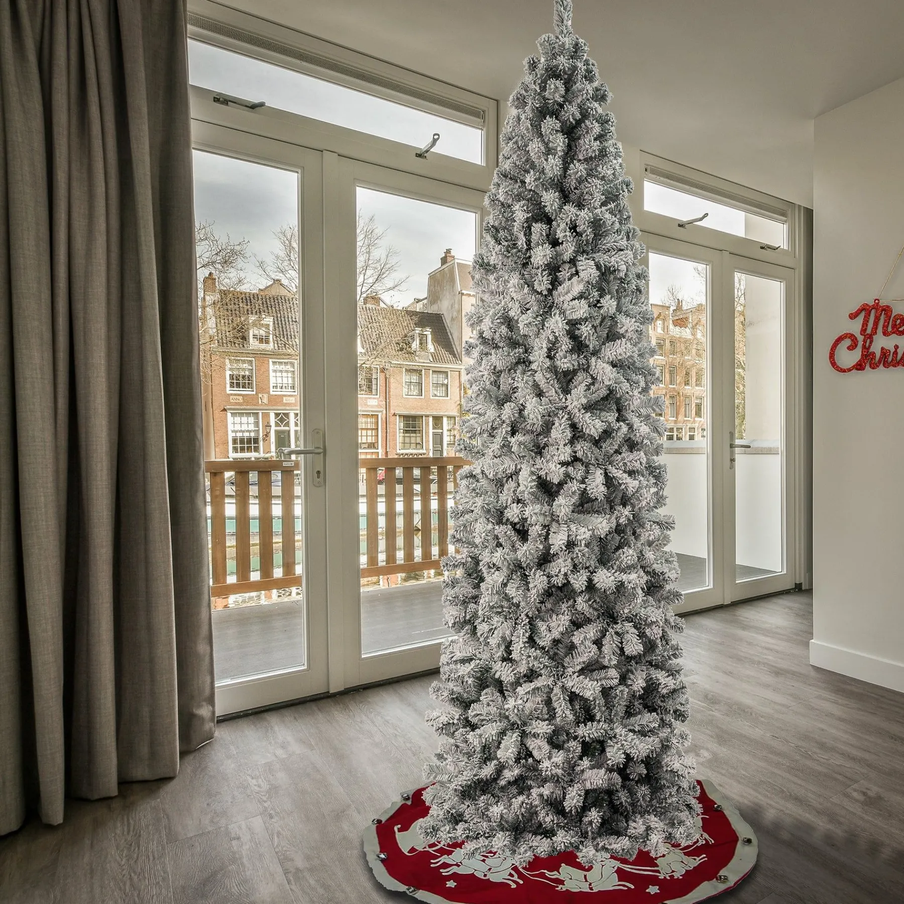 Unlit-National Tree Company First Traditions Acacia Flocked Tree Slim Christmas Tree, 9 Ft