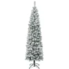 7Ft - 9Ft-National Tree Company First Traditions Acacia Flocked Tree Slim Christmas Tree, 7.5 Ft