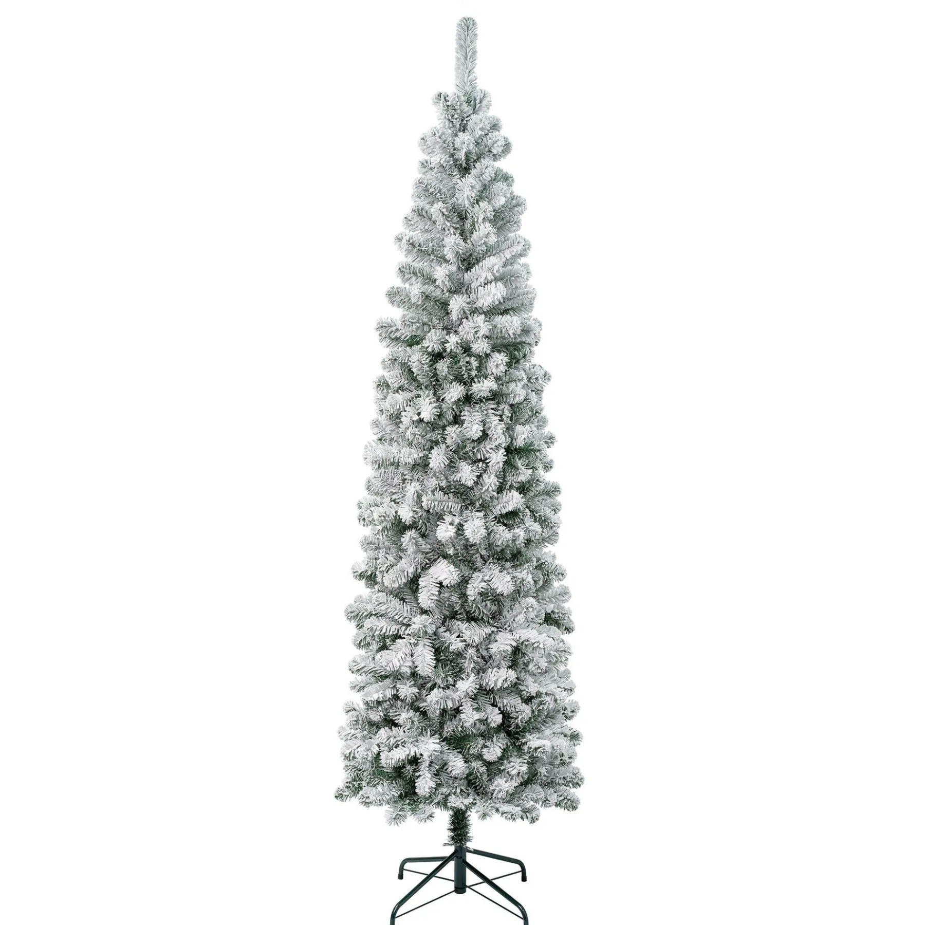 Slim-National Tree Company First Traditions Acacia Flocked Tree Slim Christmas Tree, 7.5 Ft