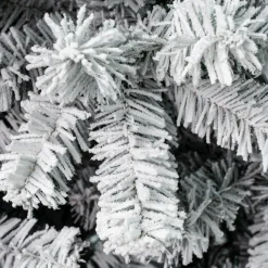 Slim-National Tree Company First Traditions Acacia Flocked Tree Slim Christmas Tree, 7.5 Ft