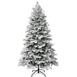 7Ft - 9Ft-National Tree Company First Traditions Acacius Snowy Christmas Tree With Hinged Branches, 7.5 Ft