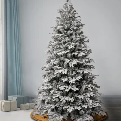 Full-National Tree Company First Traditions Acacius Snowy Christmas Tree With Hinged Branches, 7.5 Ft