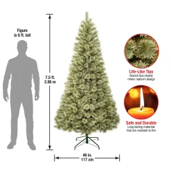 7Ft - 9Ft-National Tree Company First Traditions Arcadia Pine Cashmere Christmas Tree With Hinged Branches, 7.5 Ft
