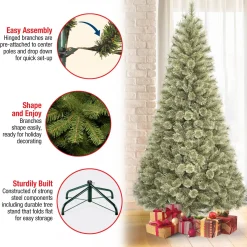 7Ft - 9Ft-National Tree Company First Traditions Arcadia Pine Cashmere Christmas Tree With Hinged Branches, 7.5 Ft