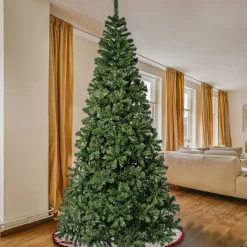 Full-National Tree Company First Traditions Artificial Linden Spruce Wrapped Christmas Tree, Fire Resistant And Hypoallergenic, 9 Ft