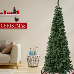 7Ft - 9Ft-National Tree Company First Traditions Artificial Linden Spruce Wrapped Christmas Tree, Fire Resistant And Hypoallergenic, 7.5 Ft