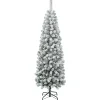 National Tree Company Slim^First Traditions Collection Artificial Christmas Tree, Acacia, Pencil Slim, Flocked, Includes Stand, 6 Feet