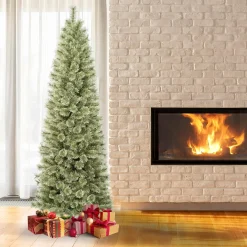 7Ft - 9Ft-National Tree Company First Traditions Collection, 7.5Ft Artificial Arcadia Pine Cashmere Slim Christmas Hinged Tree