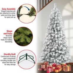 Full-National Tree Company First Traditions Collection Artificial Christmas Tree, Acacia, Flocked, Includes Stand, 6 Feet