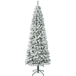 7Ft - 9Ft-National Tree Company First Traditions Collection Artificial Christmas Tree, Acacia, Flocked, Includes Stand, 7.5 Feet