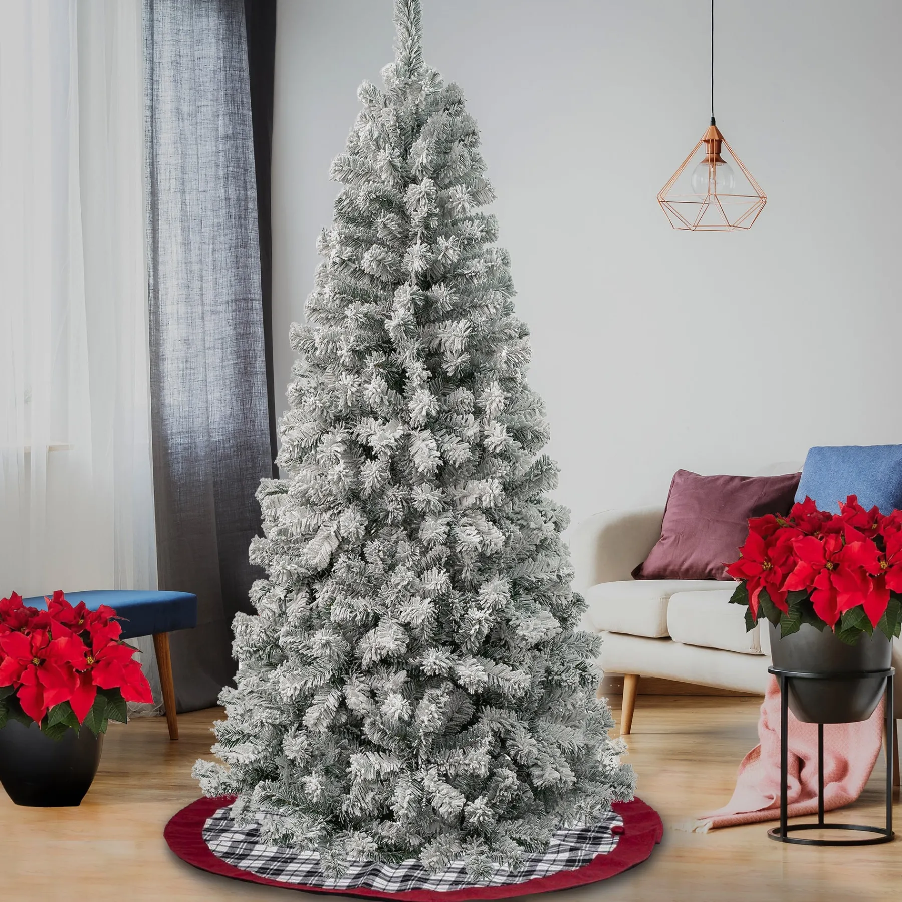 National Tree Company Full^First Traditions Collection Artificial Christmas Tree, Acacia, Flocked, Includes Stand, 6 Feet