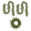 7' To 10' Garland-National Tree Company First Traditions Collection Pre-Lit Holly Berry Wreath And Garland 3Pc Set
